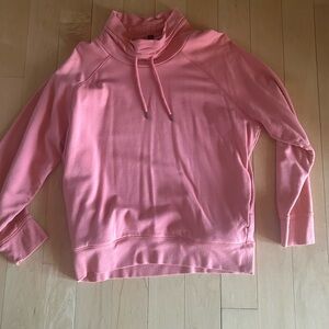 J. Crew Peachy Pink Women's Cowl Drawstring Sweatshirt - Size Medium